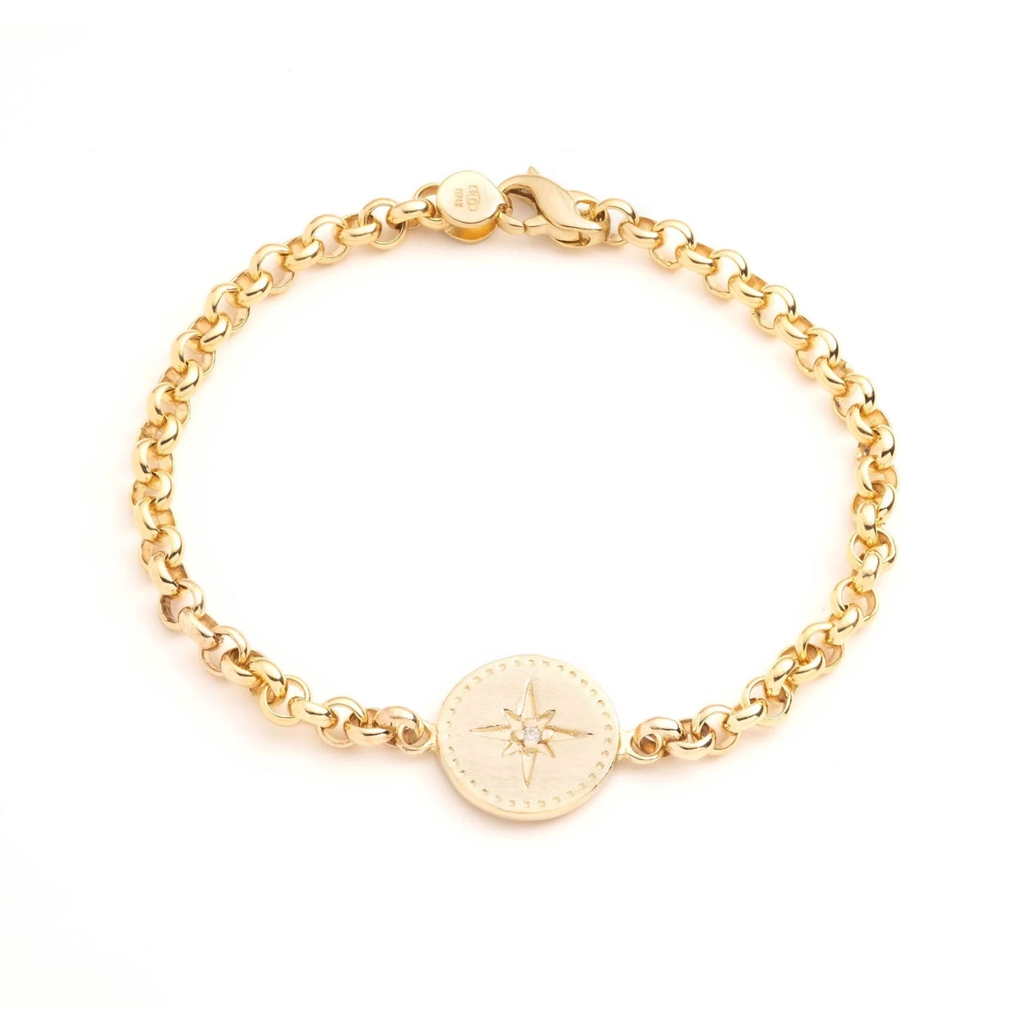 Nantucket Gold Compass Bracelet with Diamond
