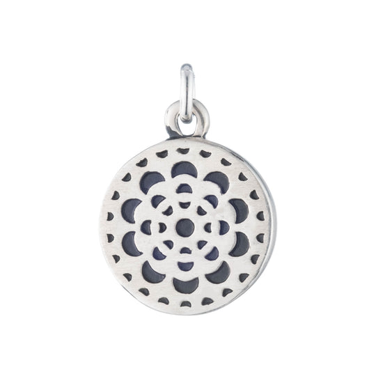 Moon Mandala Charm in Sterling Silver