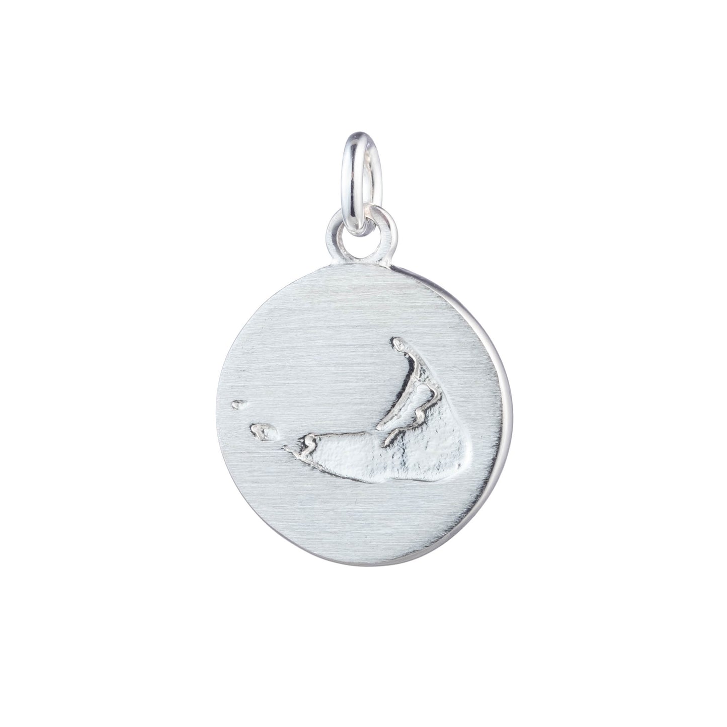 Nantucket Compass Charm with Diamond in Sterling Silver