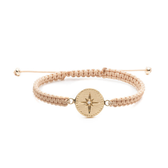 Nantucket Compass Thin Weave Bracelet in Gold