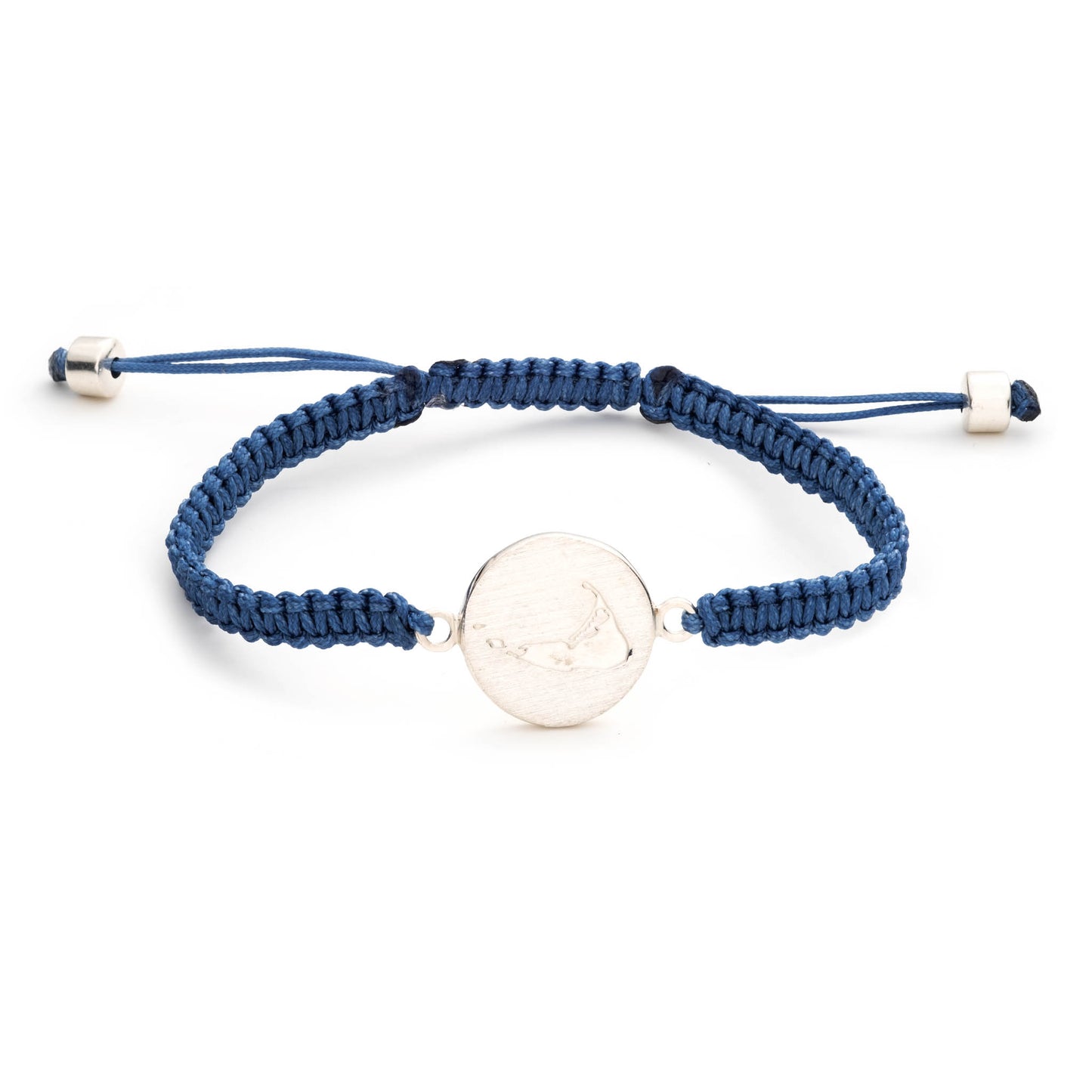Nantucket Compass Thin Woven Bracelet in Sterling