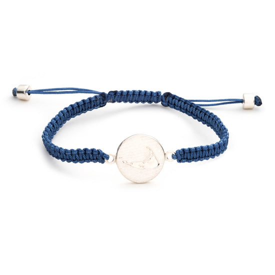 Nantucket Compass Thin Woven Bracelet in Sterling Silver