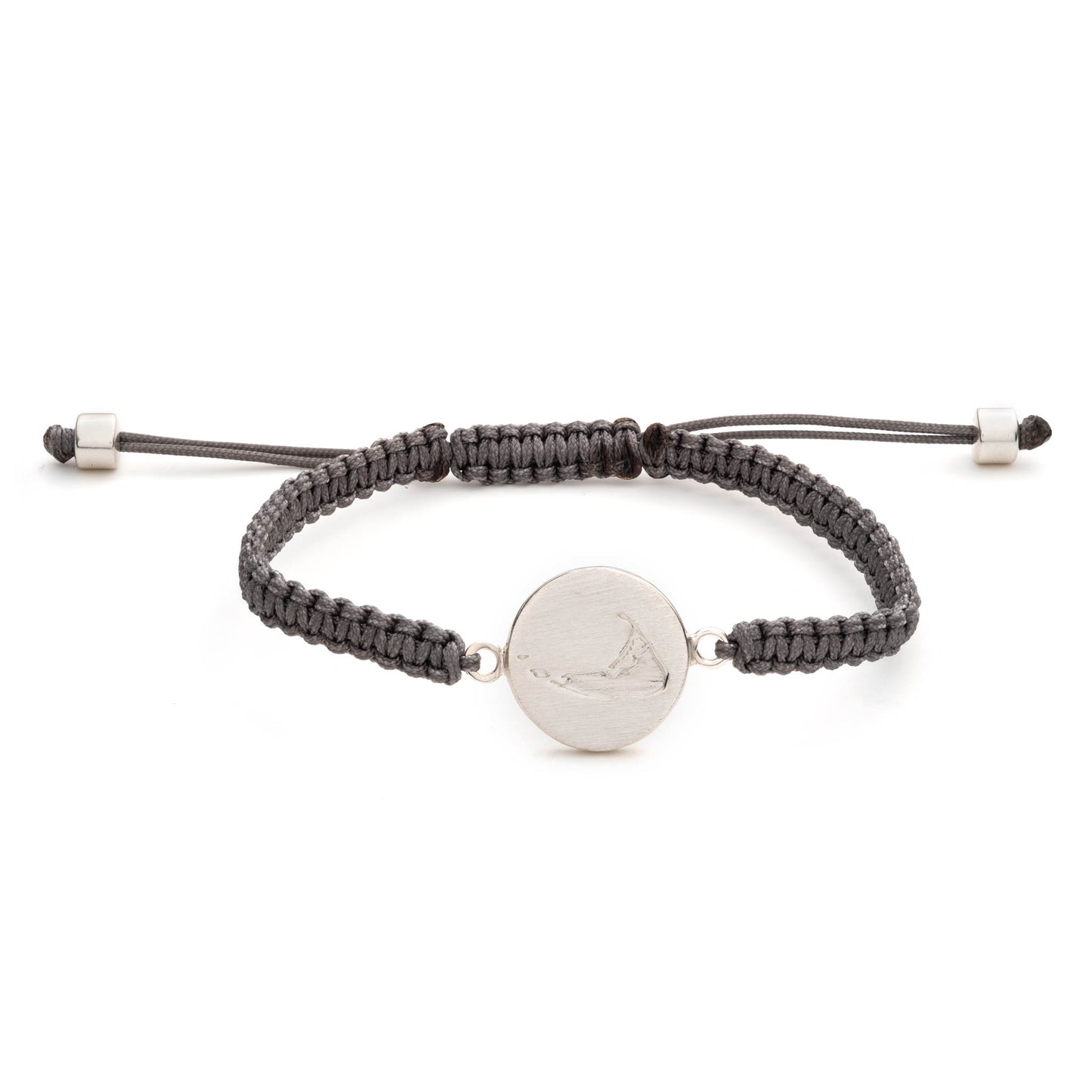 Nantucket Compass Thin Woven Bracelet in Sterling