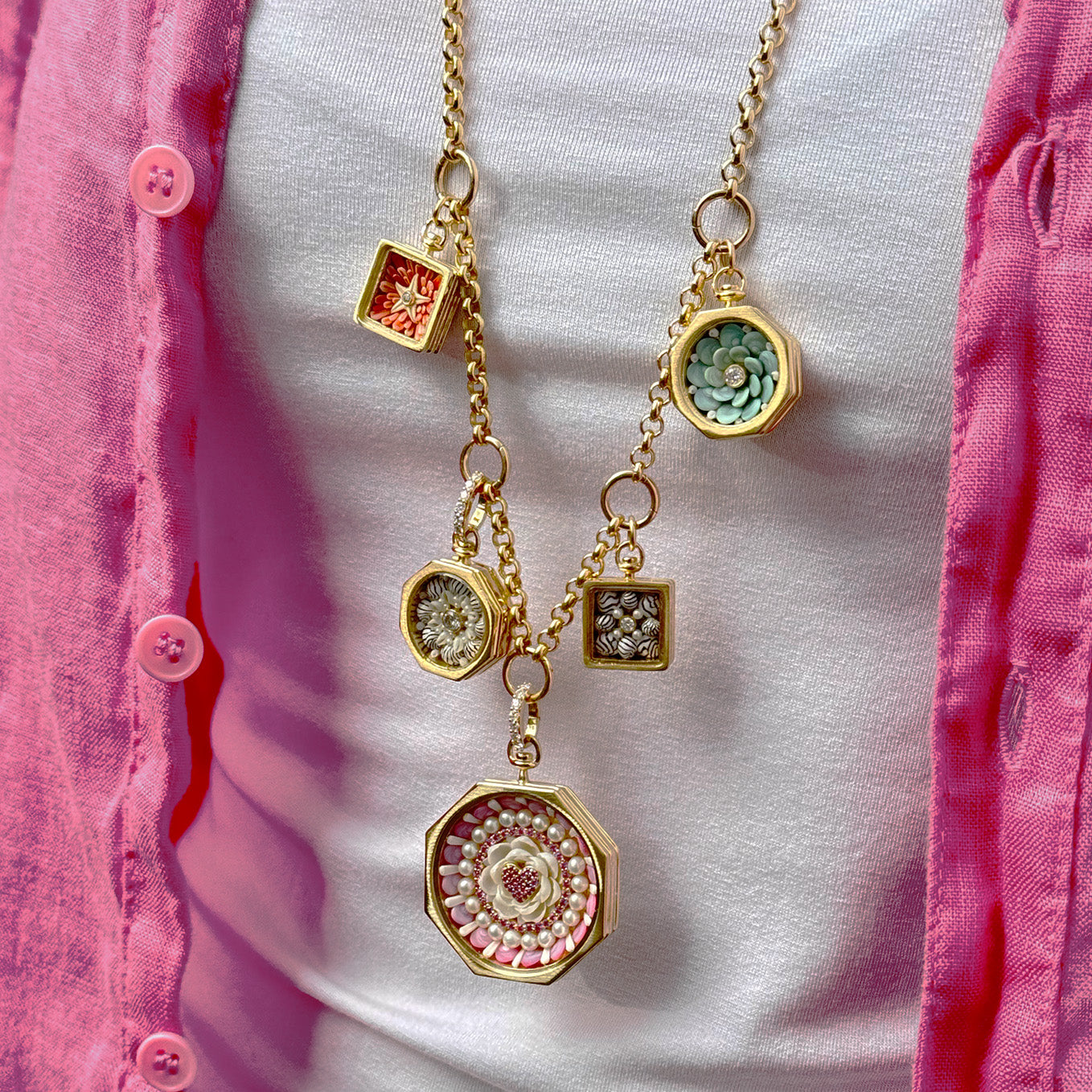 Golden Stories Charm Necklace