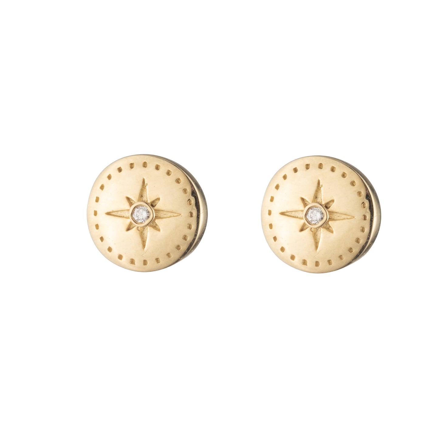 Diamond Compass Stud Earring