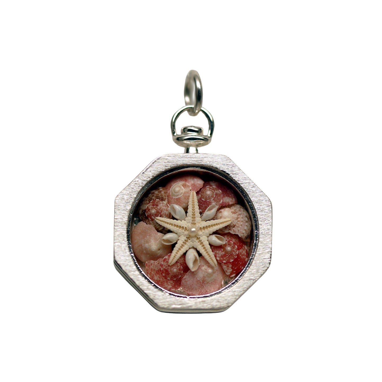 Pink Button Shell Sailor's Valentine in Sterling Silver