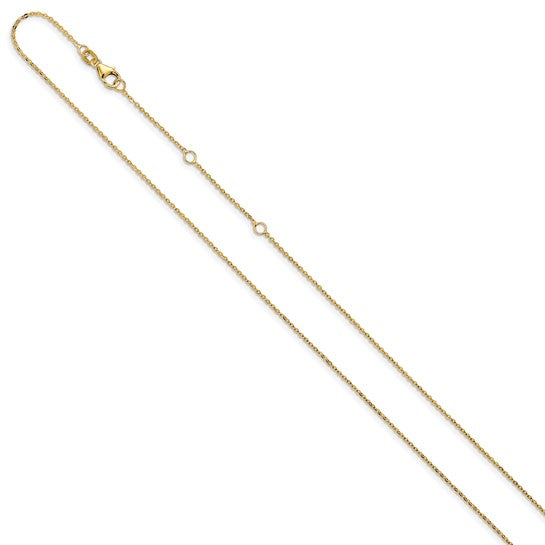14K Yellow Gold Diamond-Cut Cable Chain with Lobster Clasp