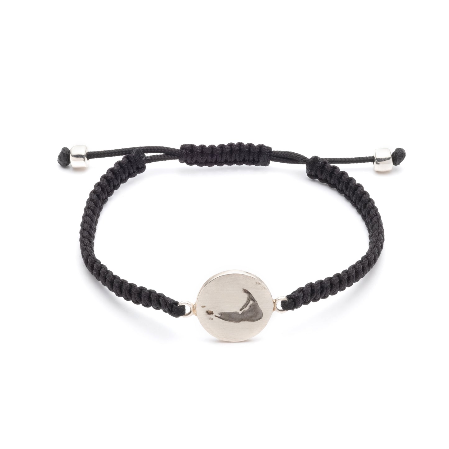 Nantucket Compass Thin Woven Bracelet in Sterling Silver with Diamond