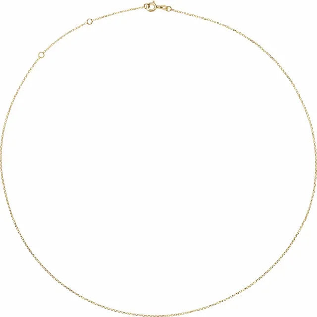 14K Yellow Gold Diamond-Cut Cable Chain
