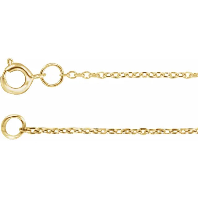 14K Yellow Gold Diamond-Cut Cable Chain