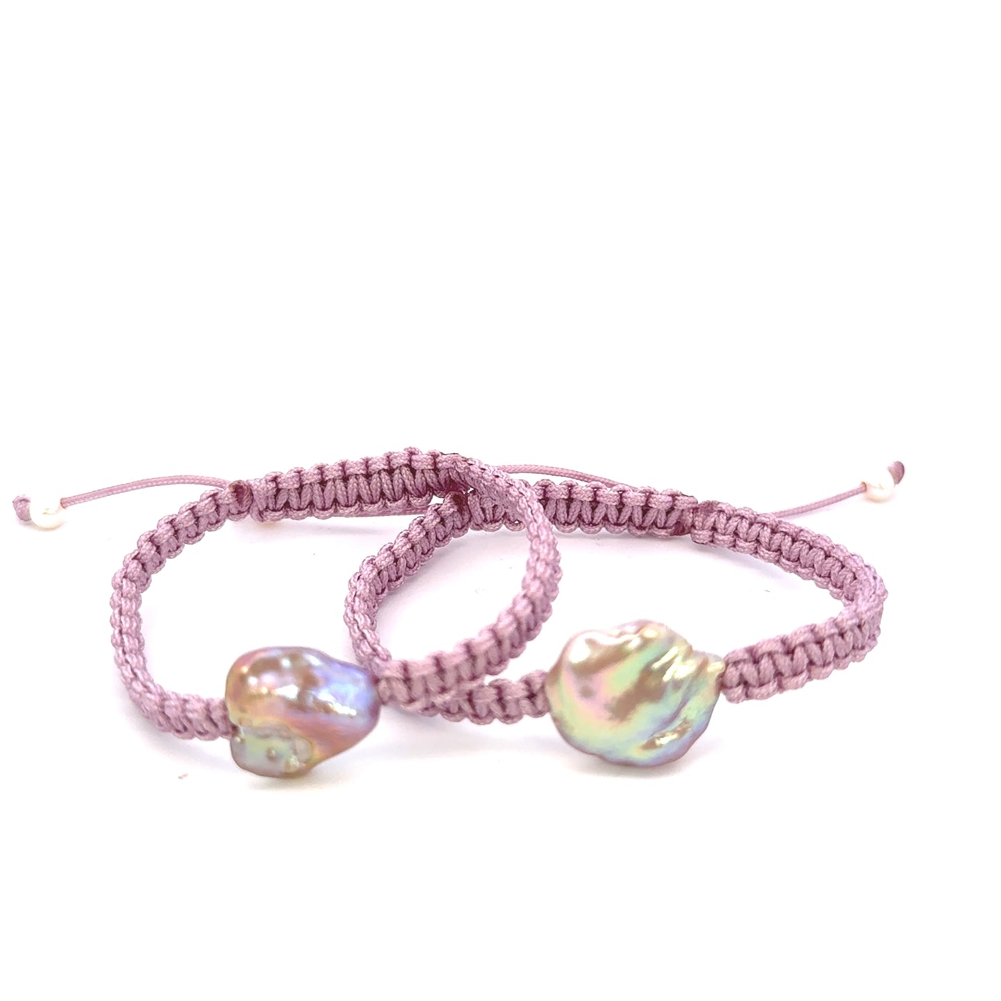 Lilac Freshwater Pearl Woven Bracelet