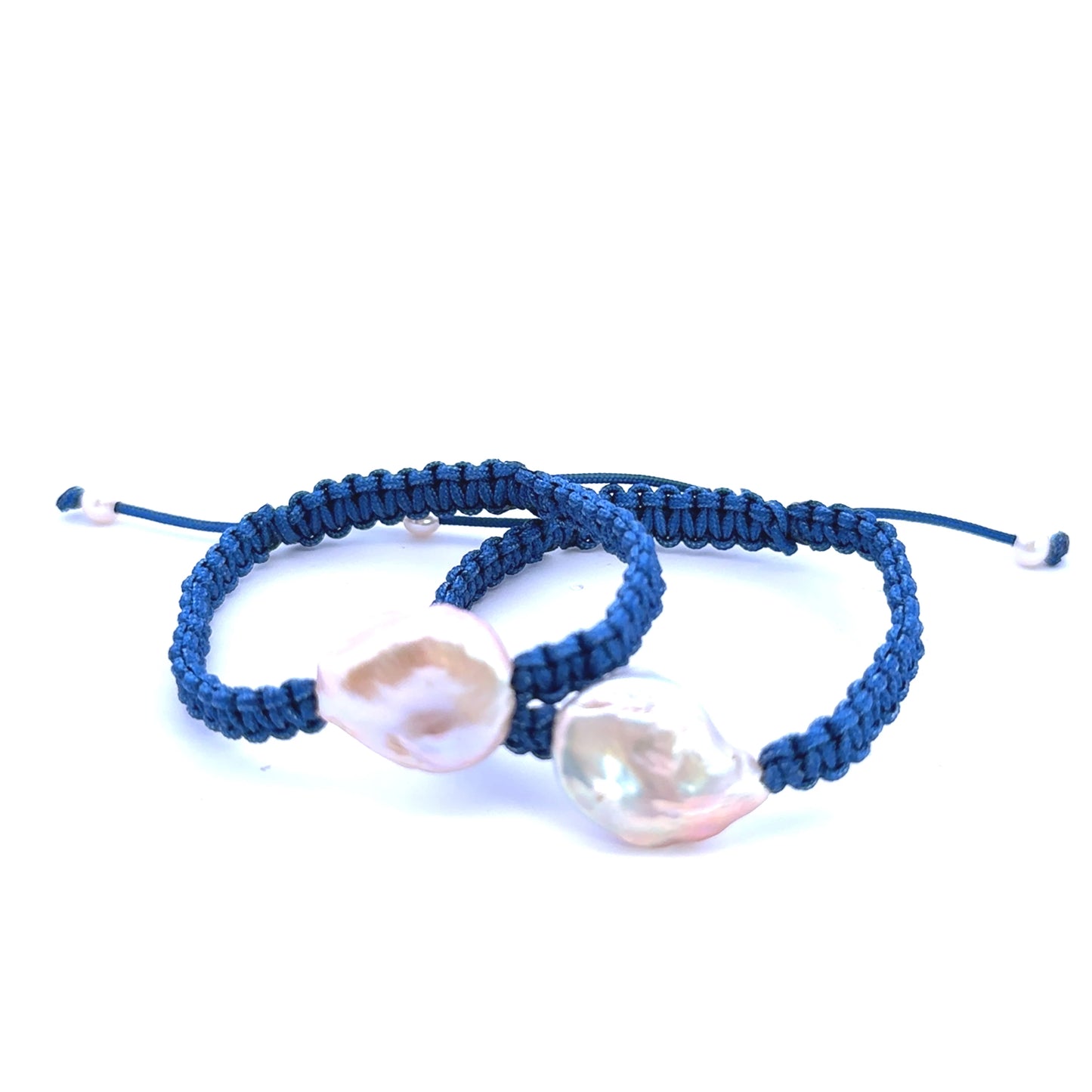 Indigo Freshwater Pearl Woven Bracelet