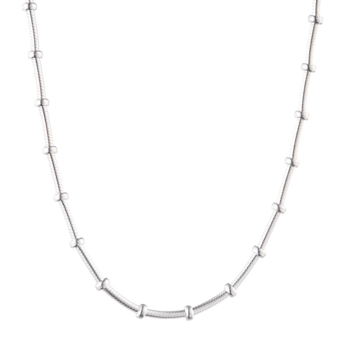 Versatile Seamed Snake Chain Necklace in Sterling
