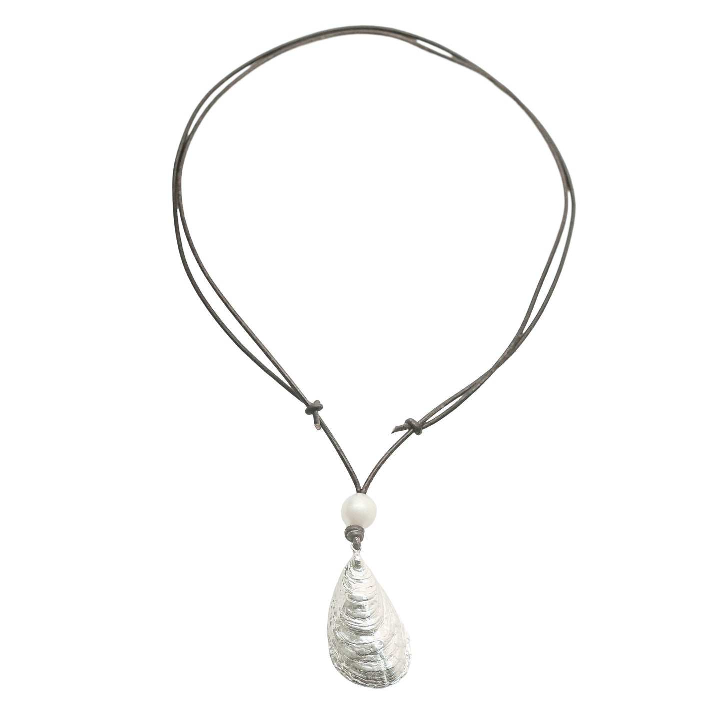 Large Oyster Shell Charm in Sterling