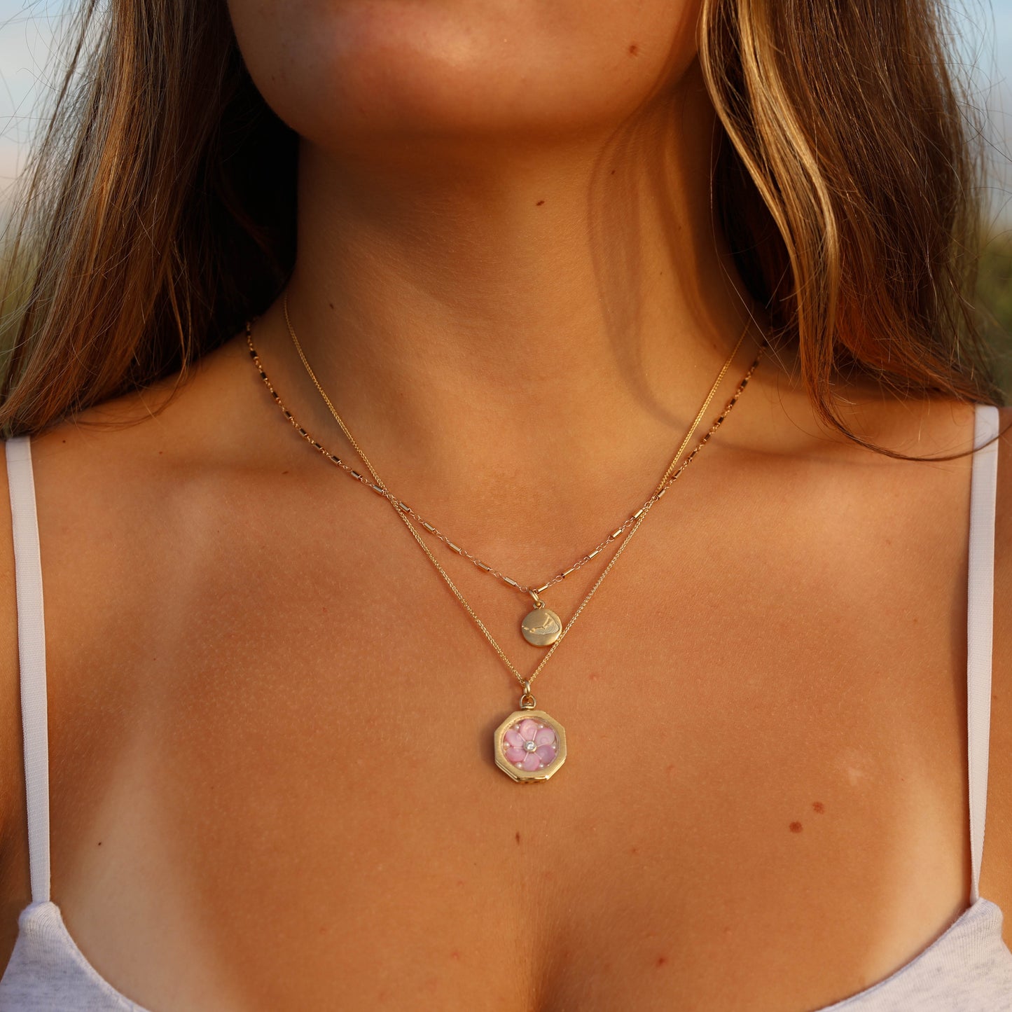 Mini Nantucket Compass Charm in Gold