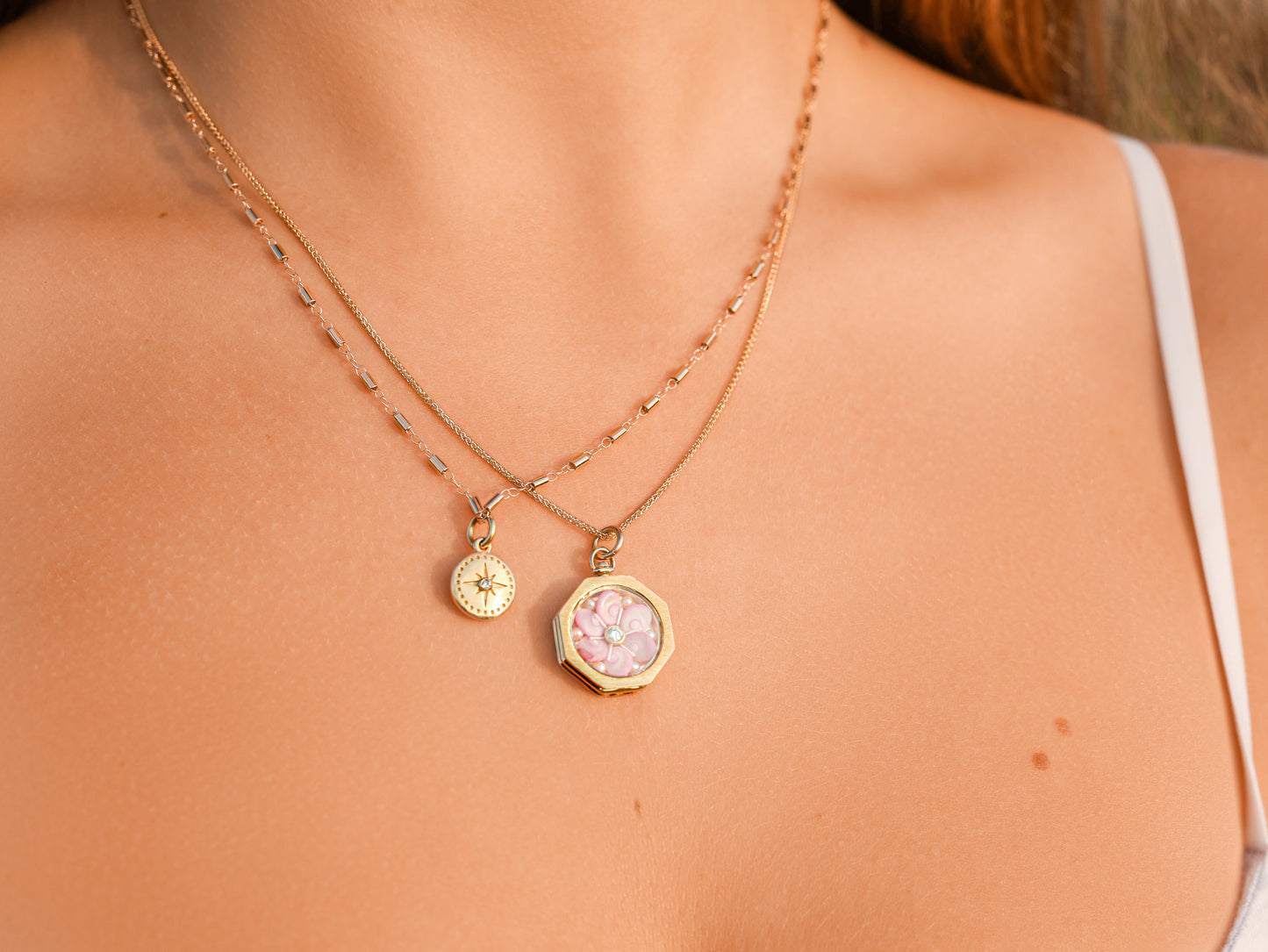 Mini Nantucket Compass Charm in Gold