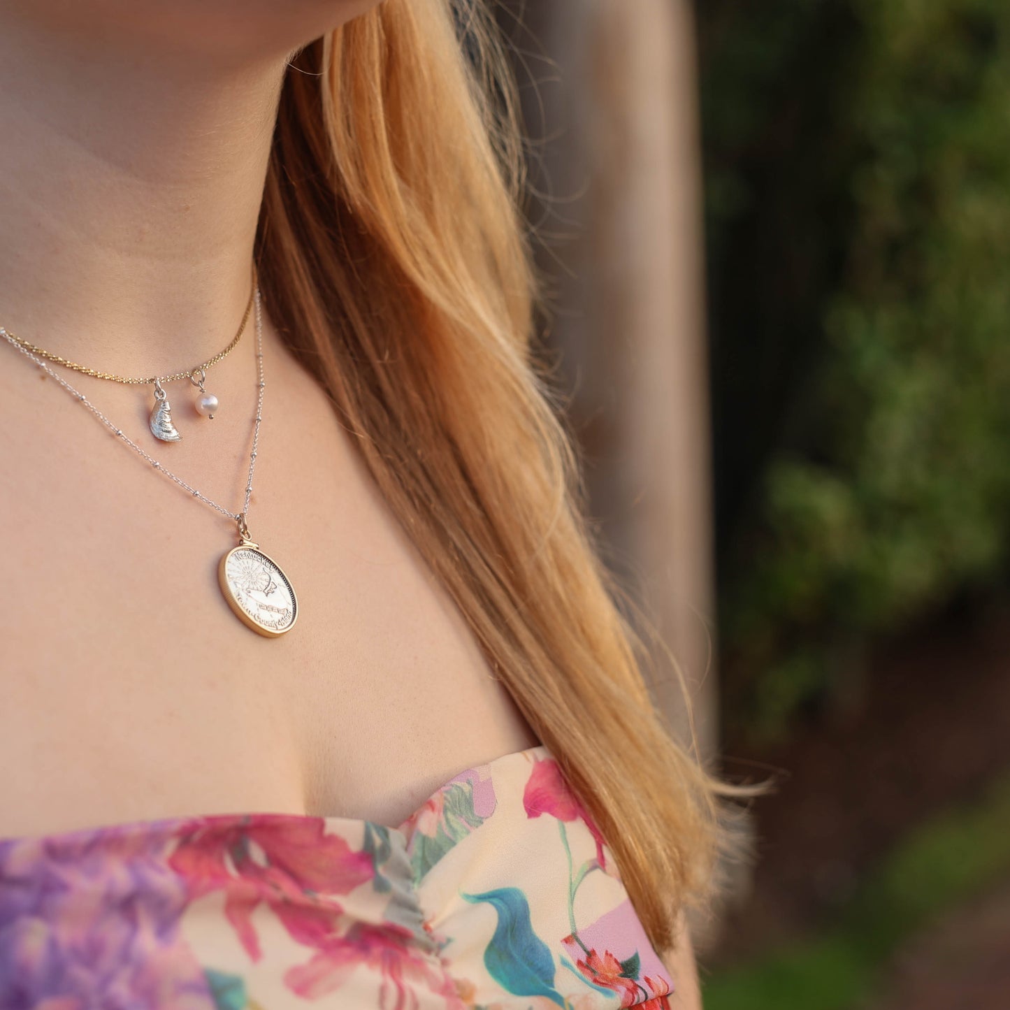 Medium Oyster Shell Charm in Sterling