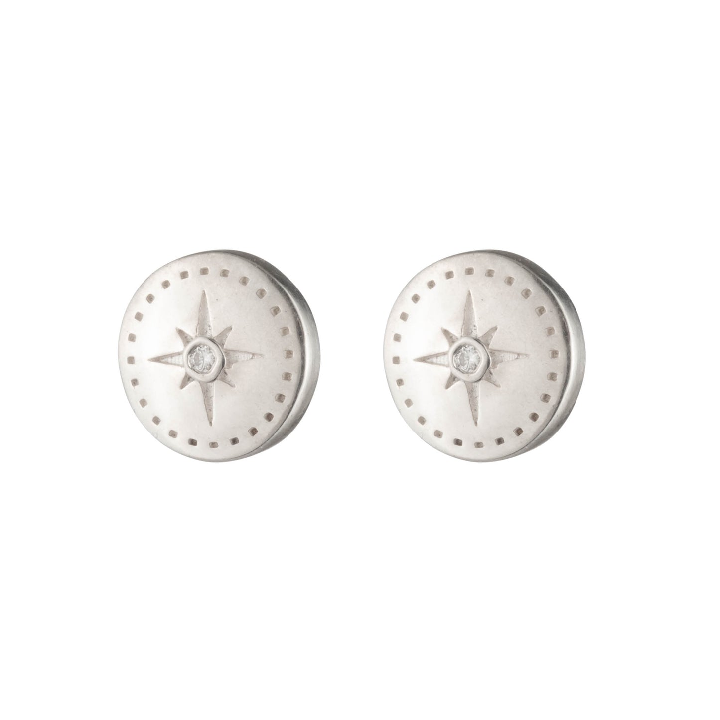 Compass Diamond Stud Earring