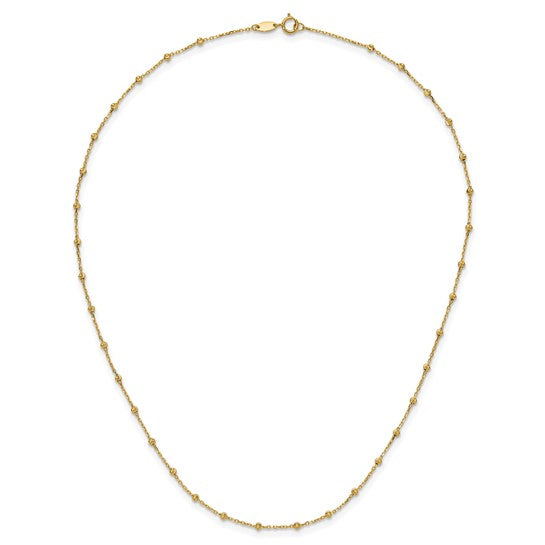 Gold Cable Chain with Diamond Cut Bead Accents