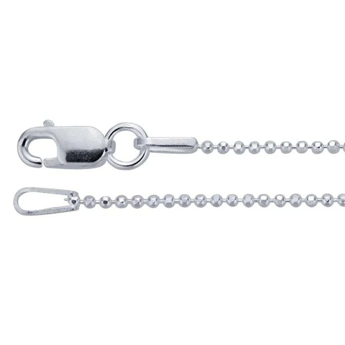 Sterling Silver 1mm Diamond-Cut Bead Chain