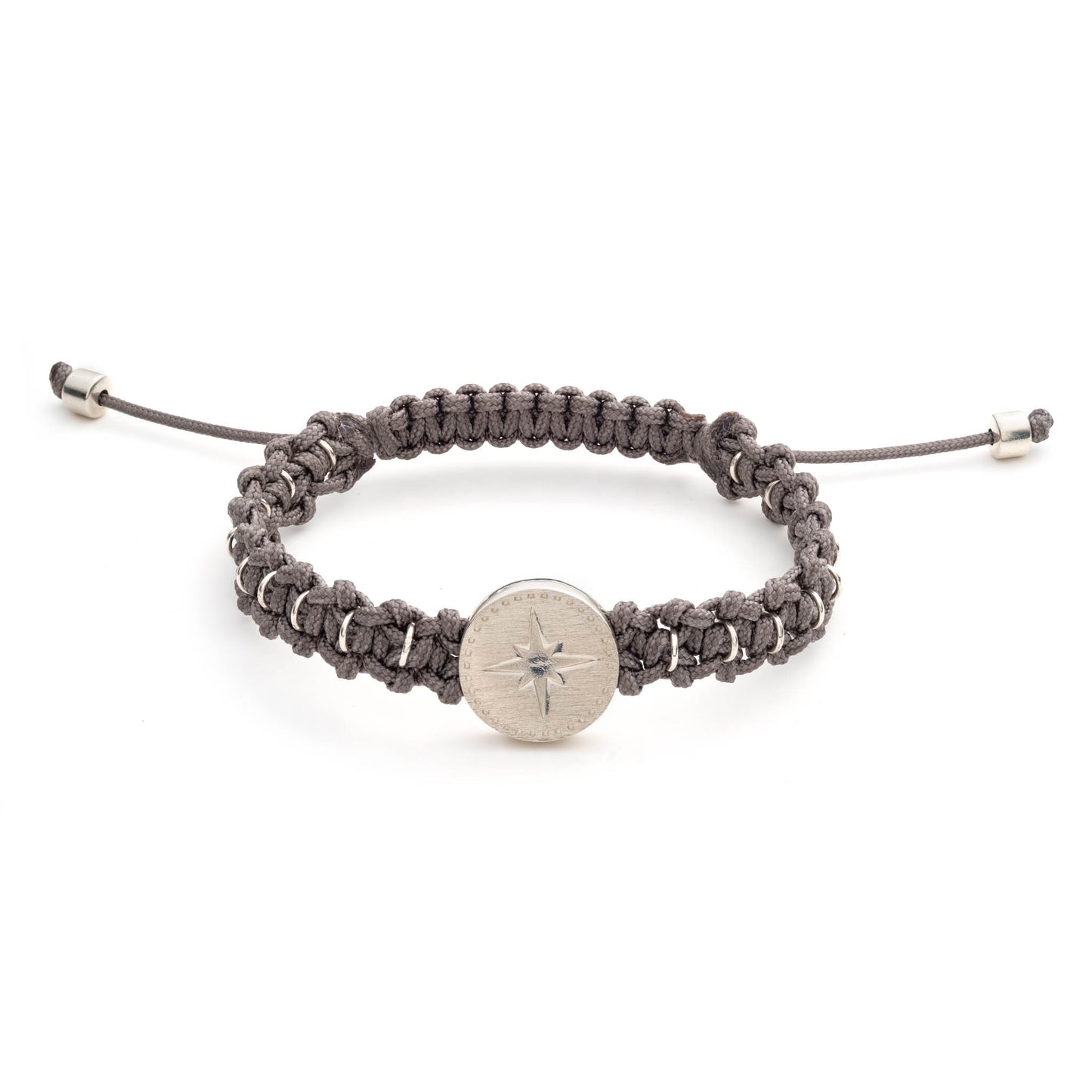 Nantucket Compass Thick Woven Bracelet in Sterling