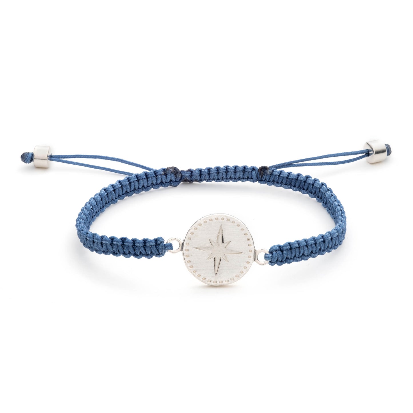 Nantucket Compass Thin Woven Bracelet in Sterling Silver