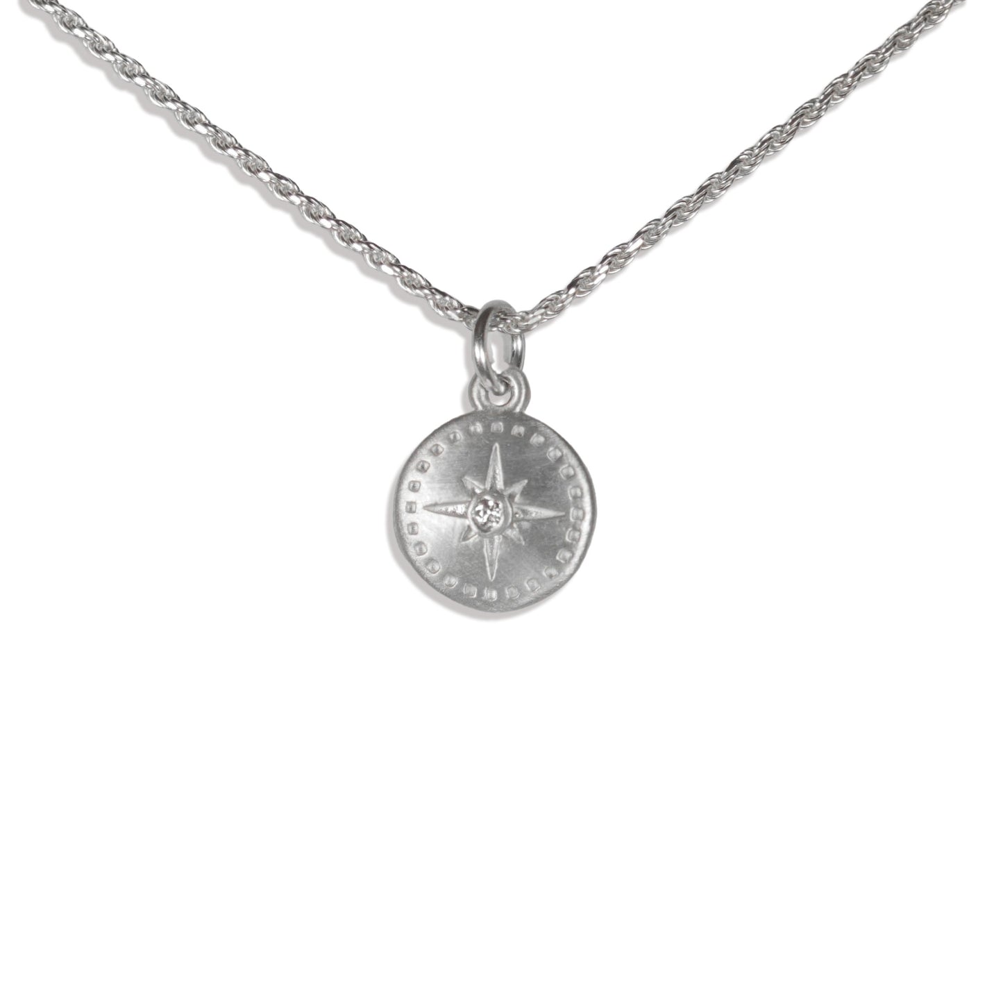 Mini Nantucket Compass Charm in Sterling
