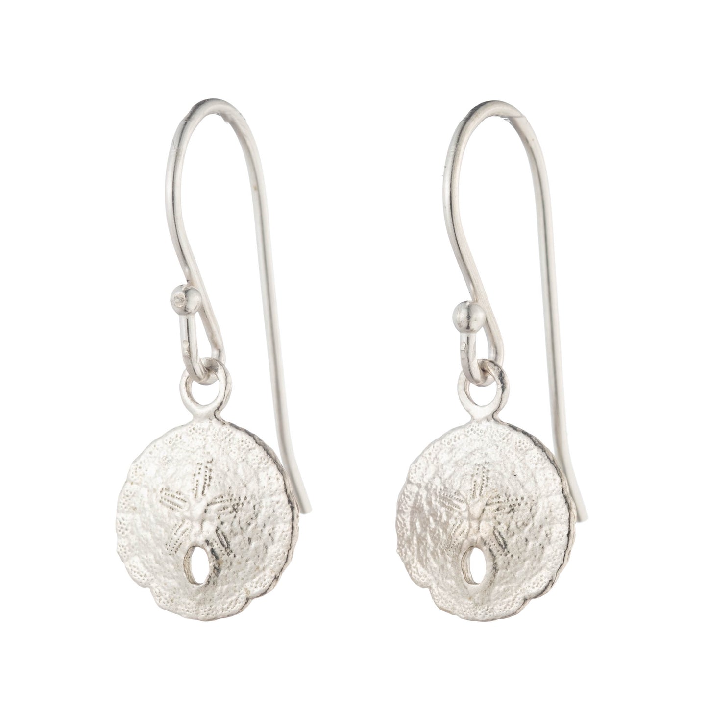 Load image into Gallery viewer, Sand Dollar Dangle Earrings in Sterling
