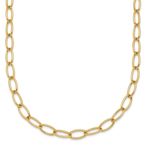 Solid Elongated Oval Link in Gold
