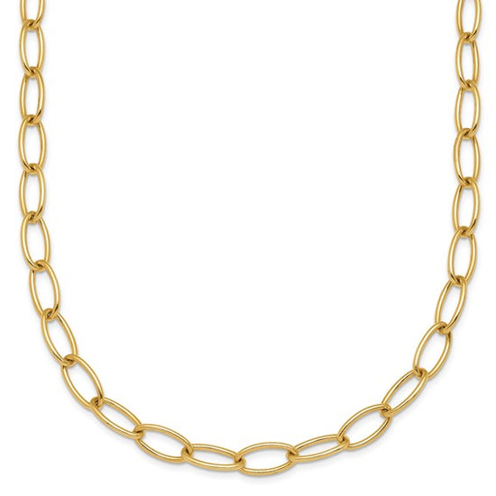 Solid Elongated Oval Link in Gold