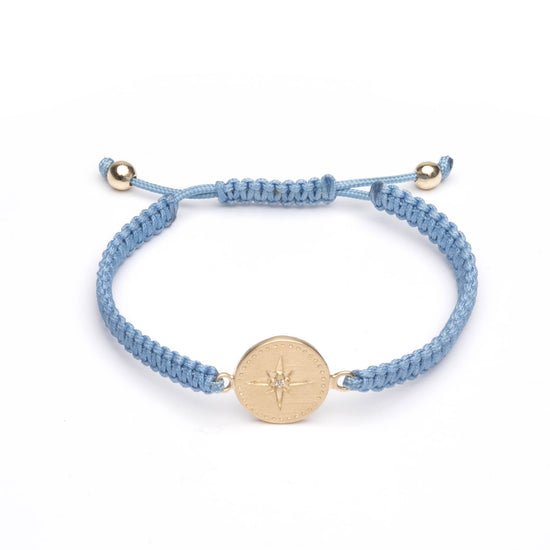 Load image into Gallery viewer, Nantucket Compass Thin Weave Bracelet in Gold
