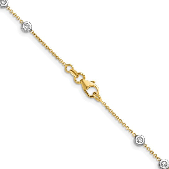 Two Tone Diamond Station Necklace