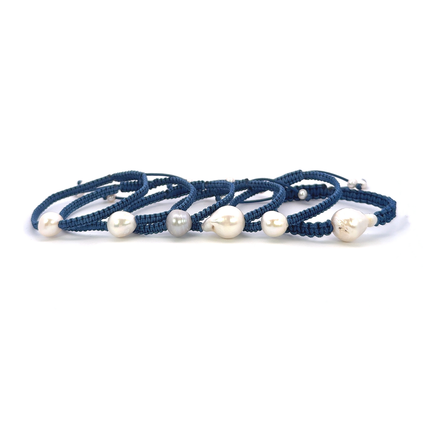 Indigo Saltwater Pearl Woven Bracelet