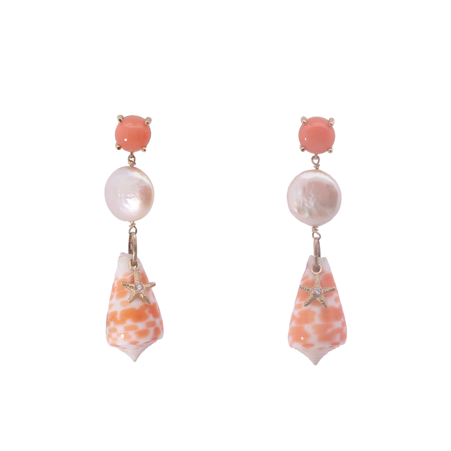 Sweet Sunset Shell Dangle Earrings