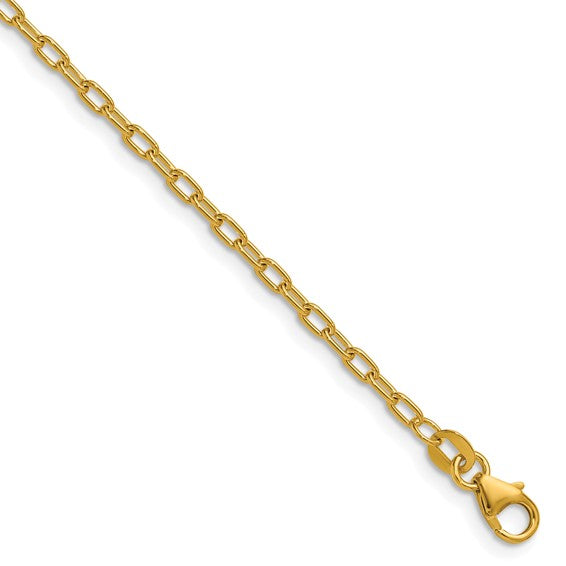 Versatile Solid Gold Oval Link Chain