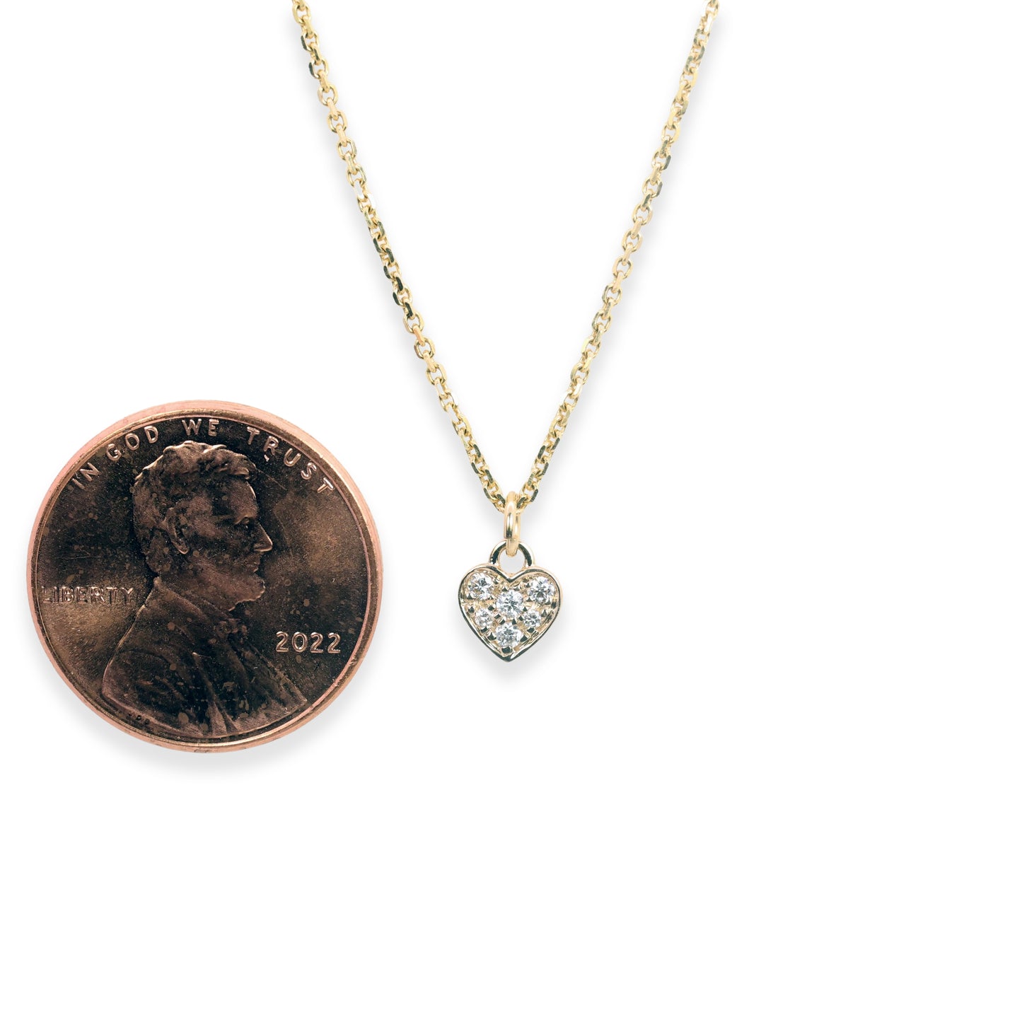 Tiny Heart Drop in 14k Gold