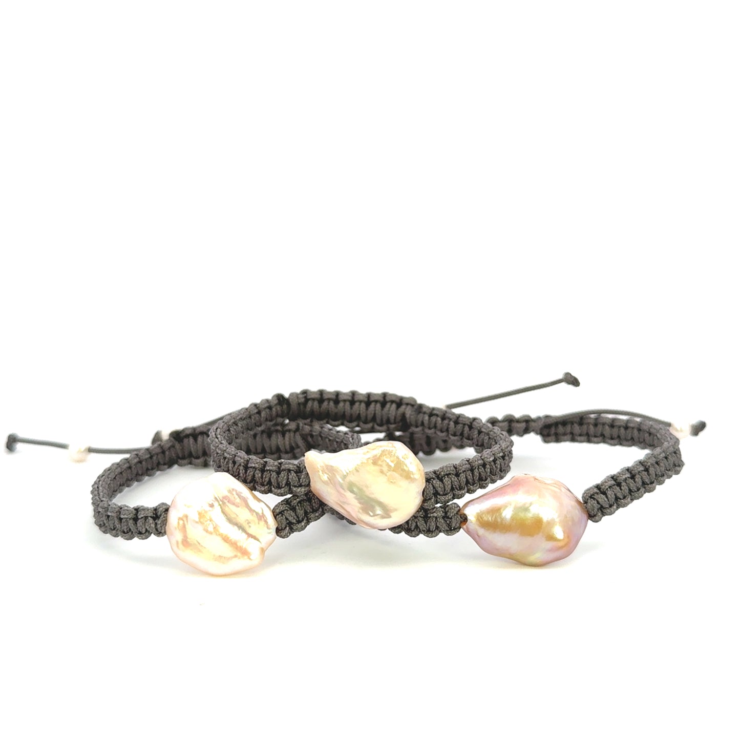 Slate Freshwater Pearl Woven Bracelet
