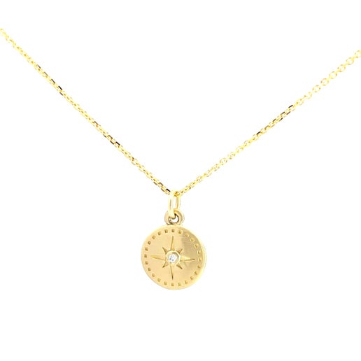 Mini Nantucket Compass Charm in Gold