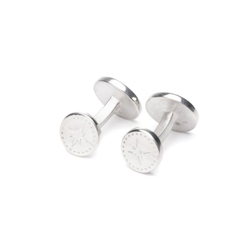 Nantucket Compass Cuff Links in Sterling