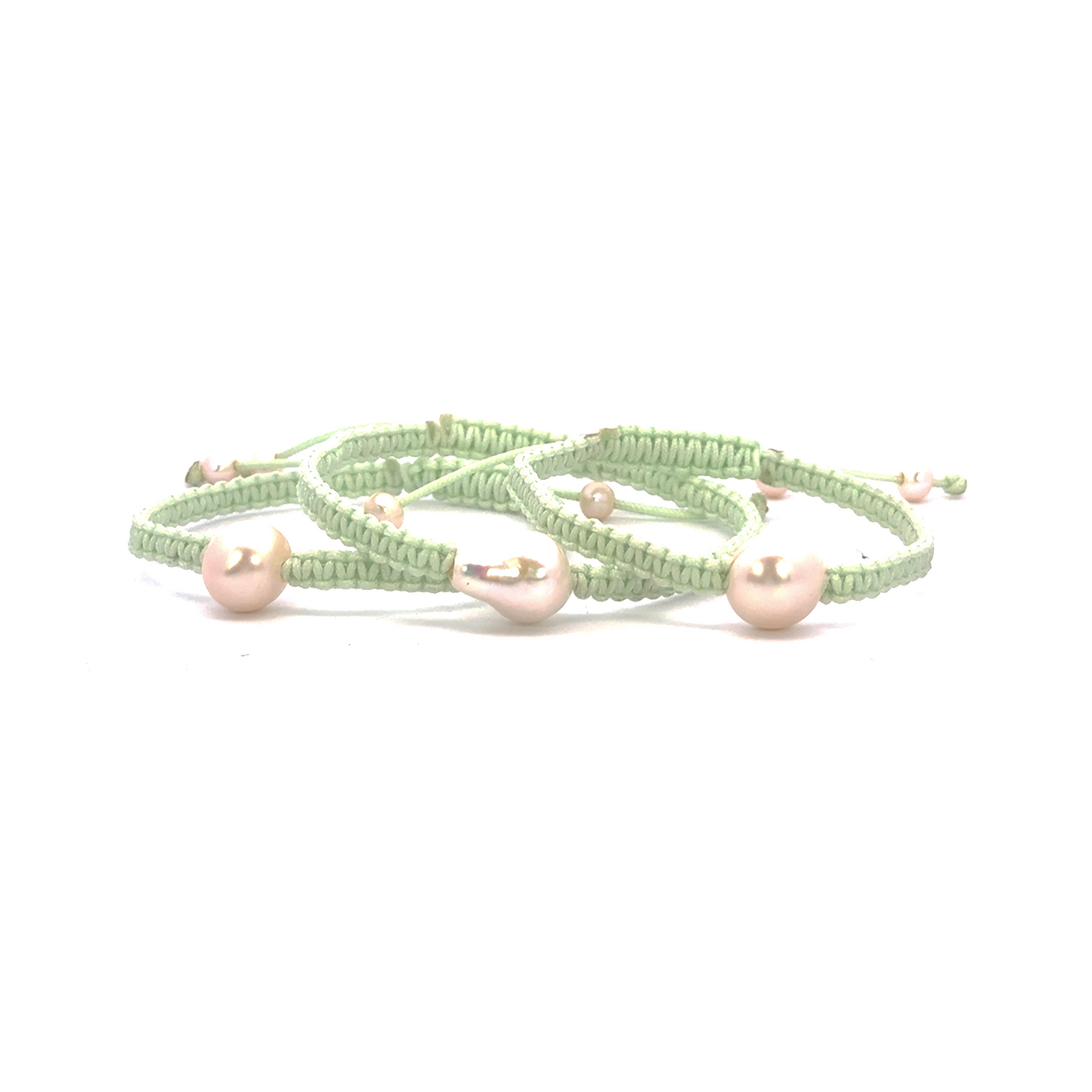 Pistachio Saltwater Pearl Woven Bracelet