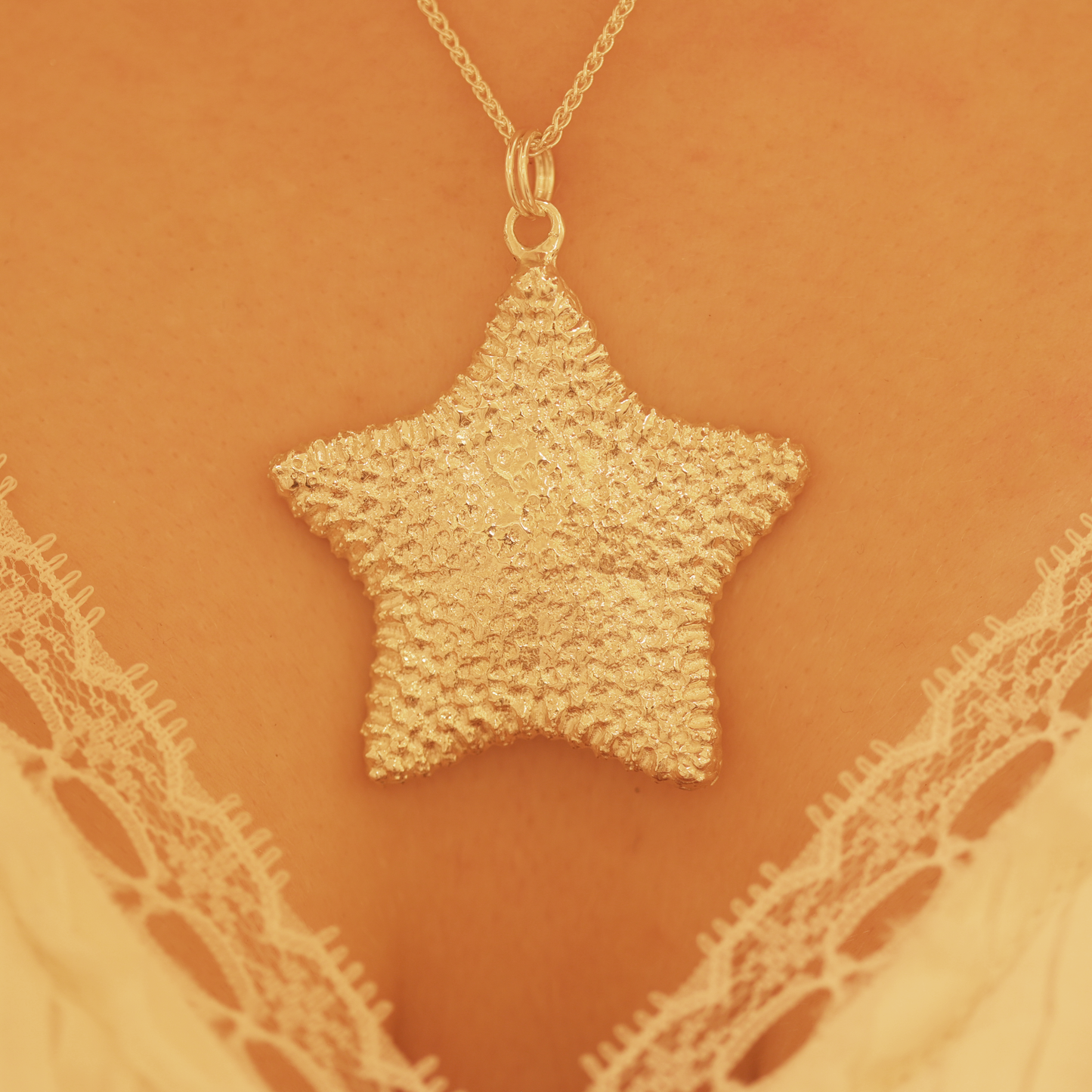 Biscuit Starfish Pendent in Sterling